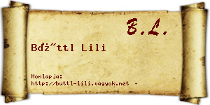 Büttl Lili névjegykártya